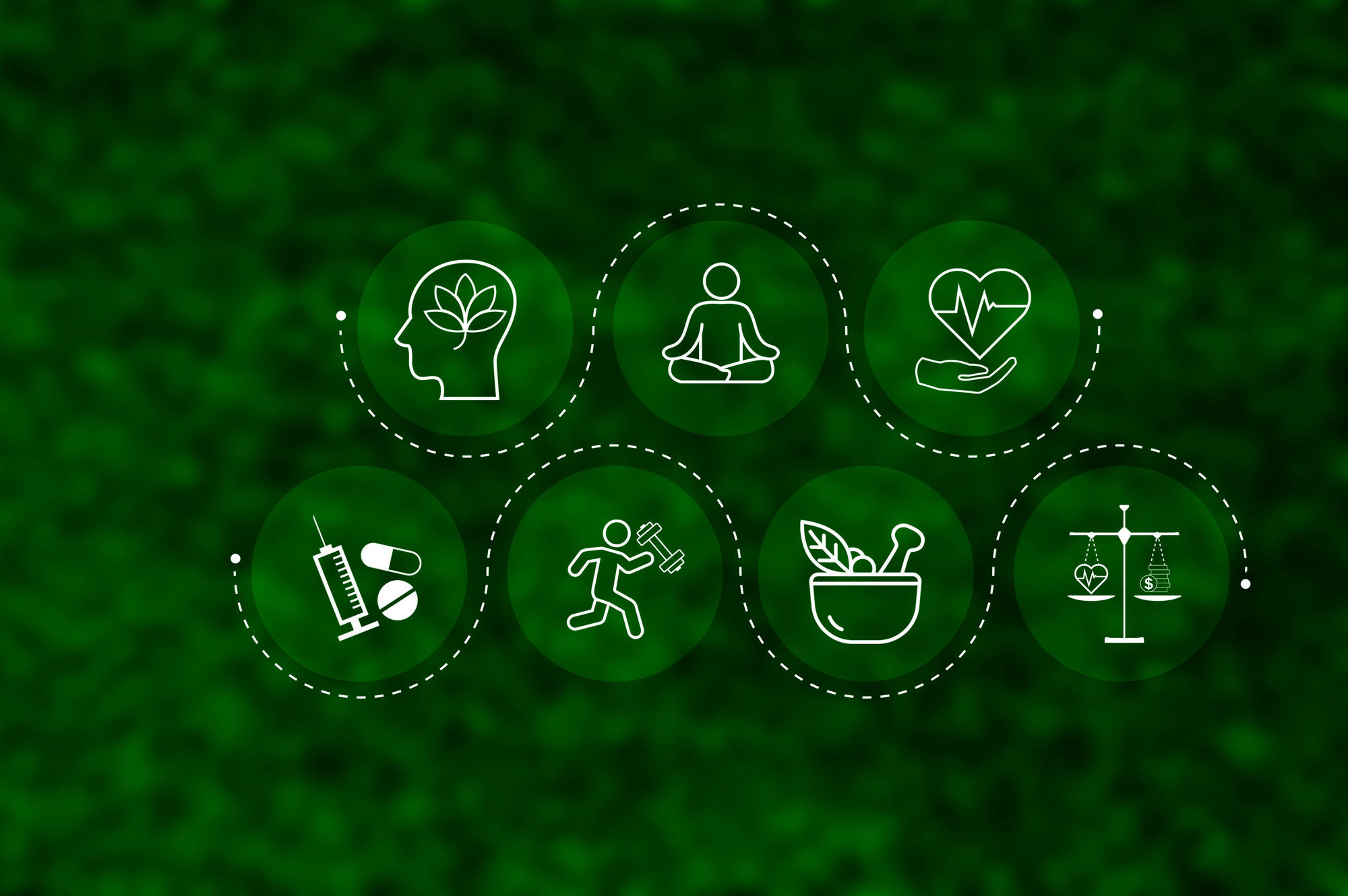 Wellness and holistic health care concept with mental wellbeing and fitness