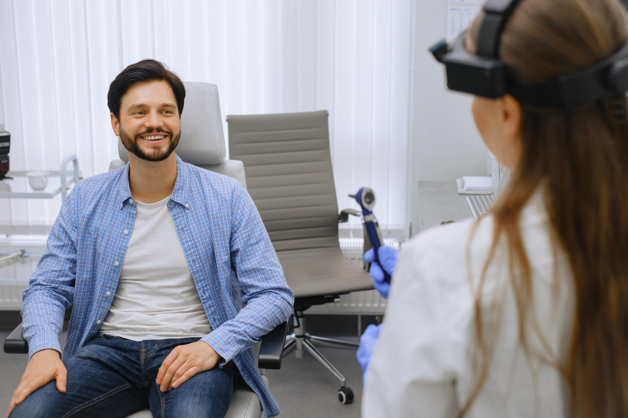 Man visiting doctor for medical checkup